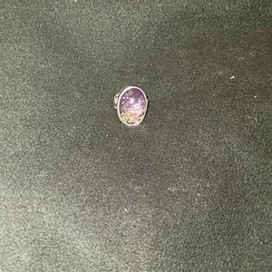 Silver Ring With A Rainbow In the middle